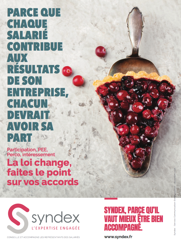 affiche participation et intéressement "votre part du gateau"