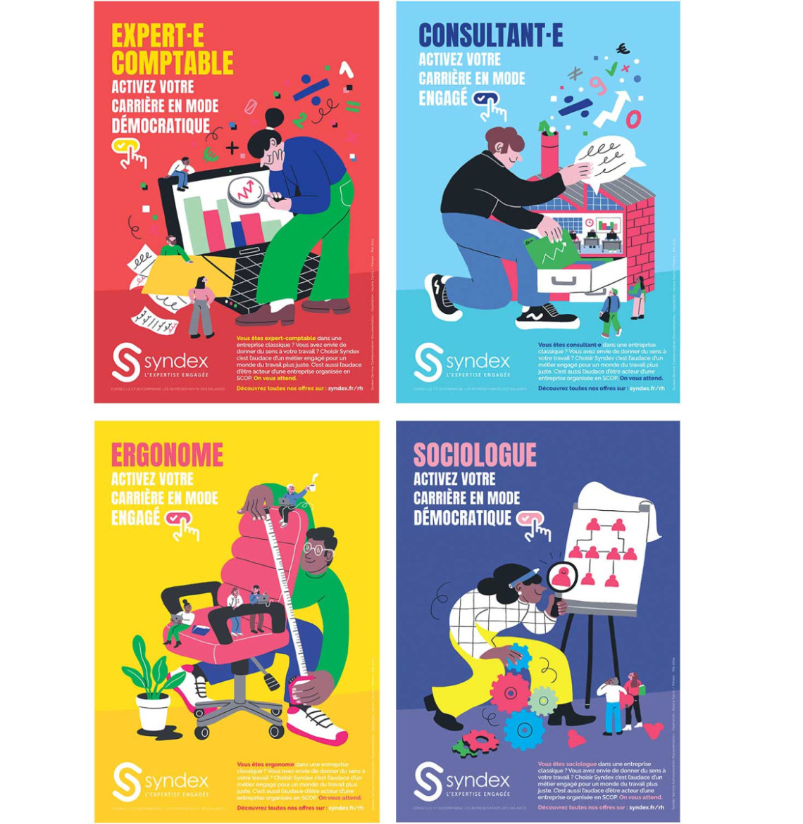 4 affiches métier syndex