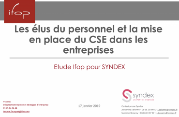 étude SYNDEX/IFOP 2019 Baromètre du dialogue social