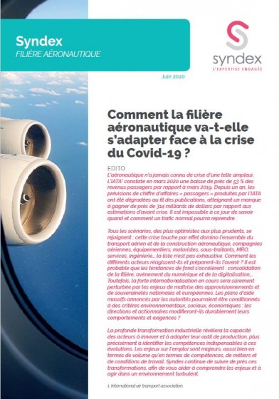 Comment la filière aéronautique va-t-elle s’adapter face à la crise du Covid-19 ? juin 2020