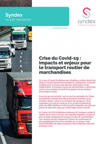 Crise du Covid-19 : impacts et enjeux pour le transport routier de marchandises - Septembre 2020